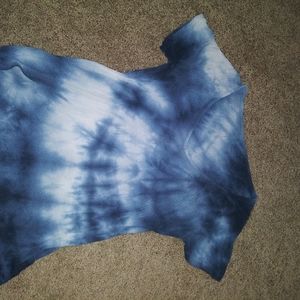 Blue and white tye dye shirt